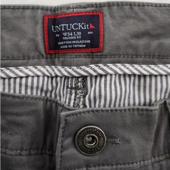 NWT UNTUCKit Don Santiago Pants Mens 34x30 Dark Gray - Picture 8 of 12